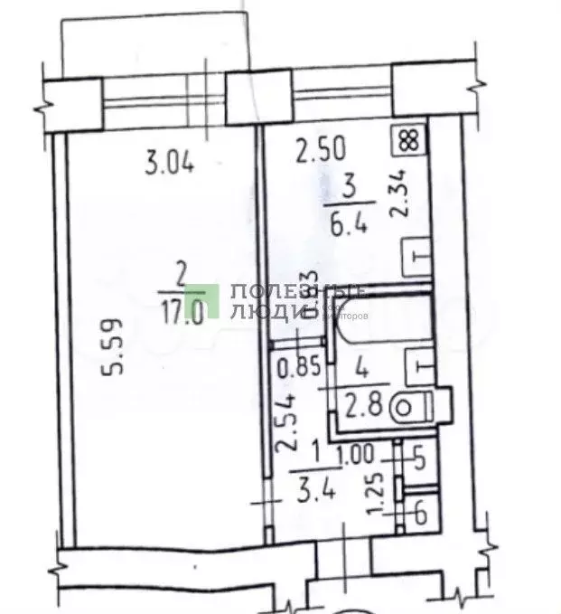 1-к. квартира, 30 м, 4/5 эт. - Фото 0