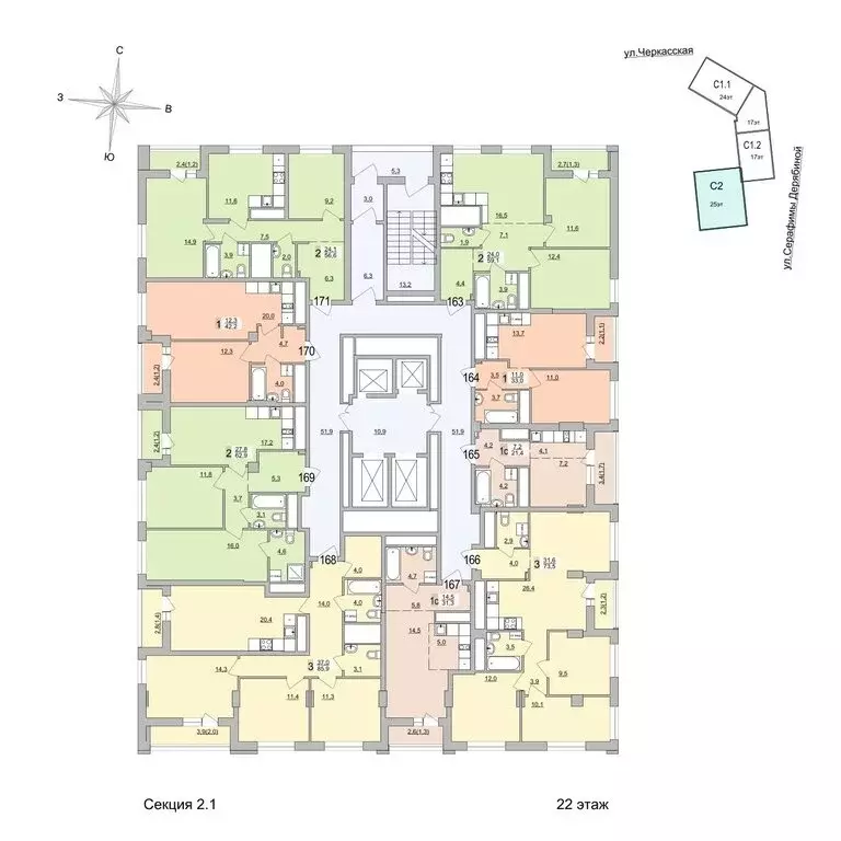 2-комнатная квартира: Екатеринбург, Черкасская улица, 5к3 (56.6 м) - Фото 1