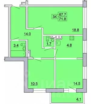 3-к кв. Иркутская область, Иркутск Ново-Ленино мкр, Территория 1-й ... - Фото 0