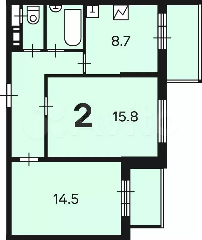 Аукцион: 2-к. квартира, 51,2 м, 7/14 эт. - Фото 0