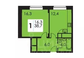 1-к кв. Московская область, Балашиха просп. Ленина, 74 (39.0 м) - Фото 1