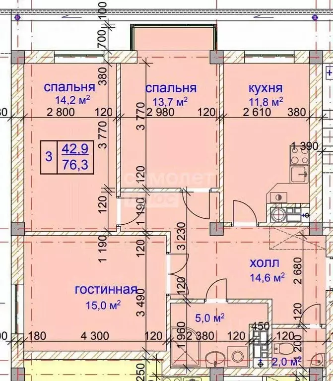 3-к кв. Кабардино-Балкария, Нальчик ул. 2-й Таманской Дивизии, 61 ... - Фото 1