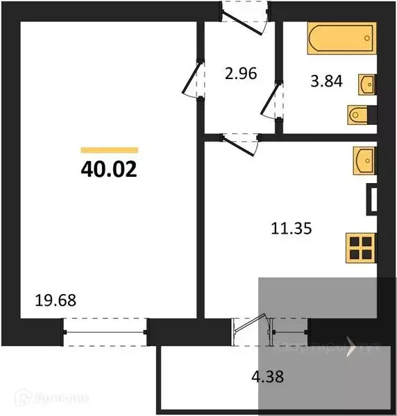 Продаётся 1-к квартира, 40.02 м - Фото 0