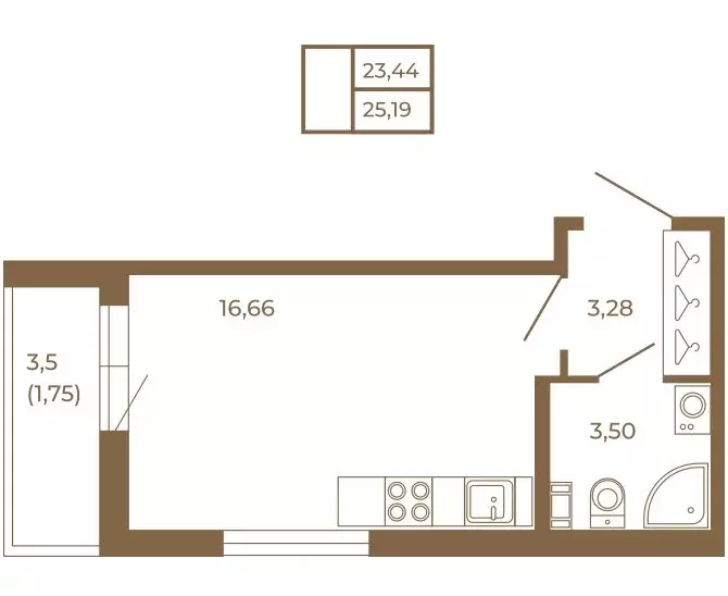 Квартира-студия: Сертолово, ЖК Новая История (25.19 м) - Фото 1