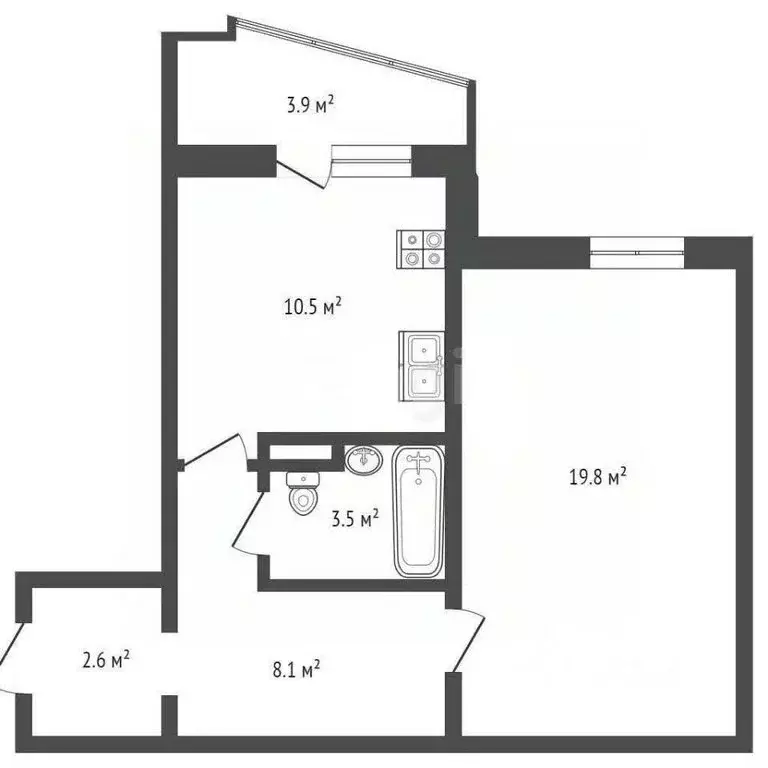 1-комнатная квартира: Москва, Белореченская улица, 39 (41.3 м) - Фото 1