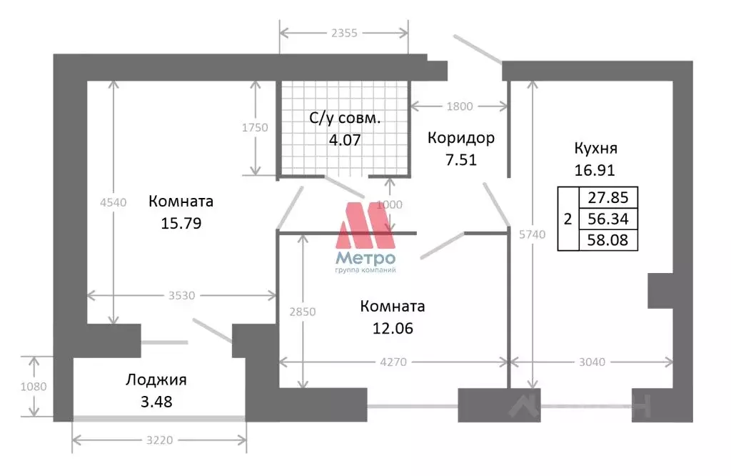 2-к кв. Ярославская область, Ярославль 2-й мкр,  (59.82 м) - Фото 1