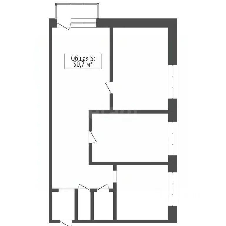 3-к кв. Кемеровская область, Кемерово Инициативная ул., 1А (50.9 м) - Фото 1