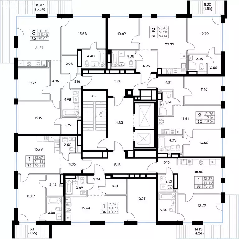 3-комнатная квартира: Казань, ЖК Глоракс Премиум Экосити (91.02 м) - Фото 1