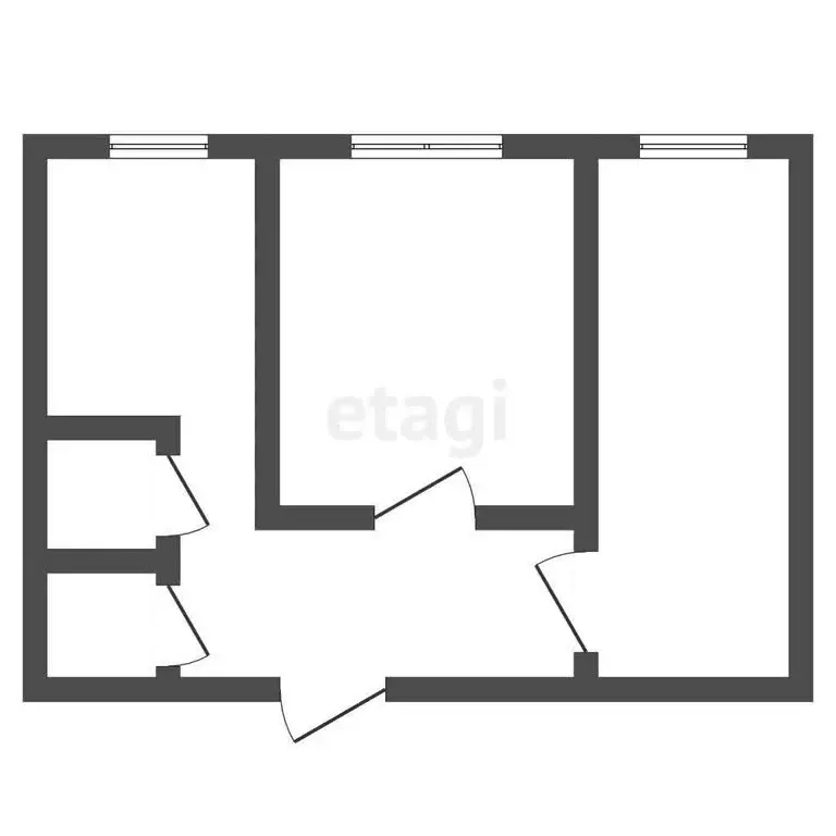 2-комнатная квартира: Пласт, Октябрьская улица, 29 (48.7 м) - Фото 1