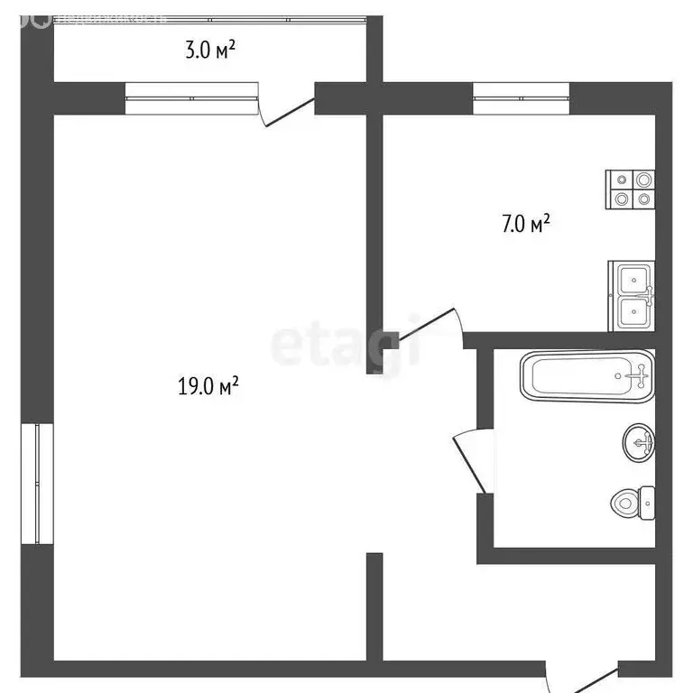 1-комнатная квартира: Тутаев, Пролетарская улица, 41 (31.6 м) - Фото 1