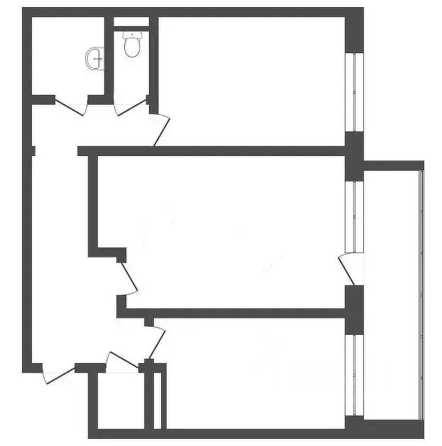 2-к кв. Томская область, Томск ул. Андрея Крячкова, 21 (62.8 м) - Фото 1