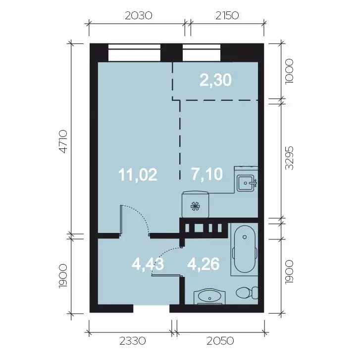 1-комнатная квартира: Иркутск, Верхняя набережная, 129 (29.11 м) - Фото 1