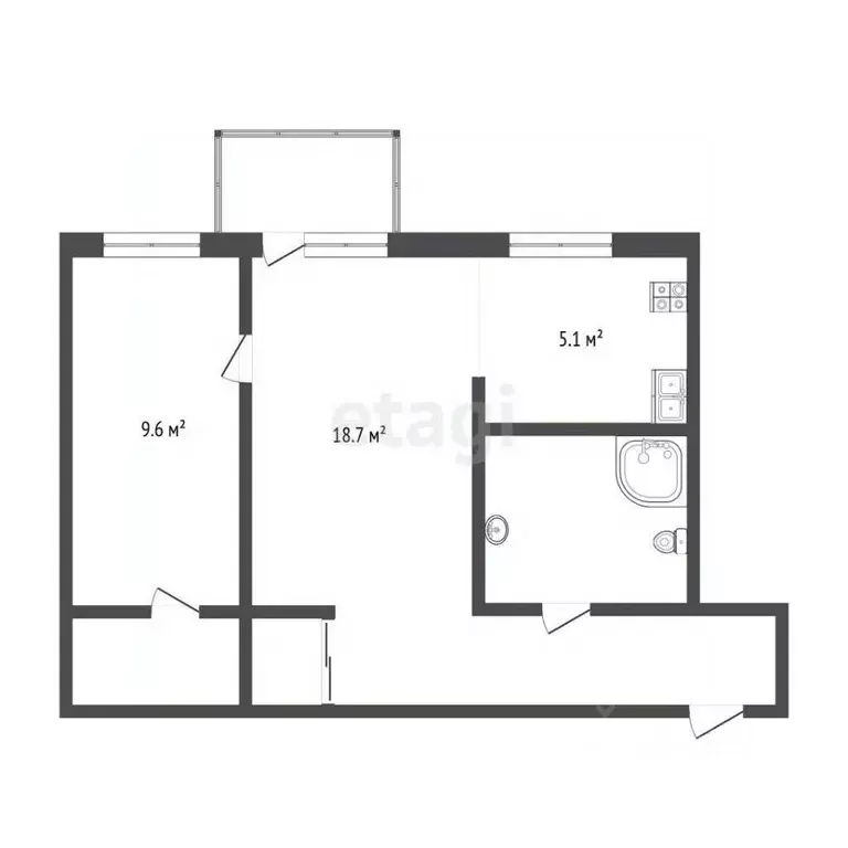 2-к кв. Тюменская область, Тюмень ул. Мира, 33 (41.9 м) - Фото 2