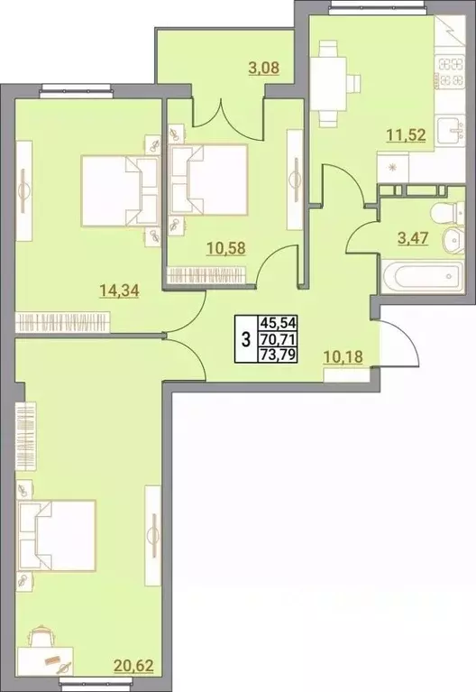 3-к кв. Волгоградская область, Волгоград Удмуртская ул., 75 (73.79 м) - Фото 0