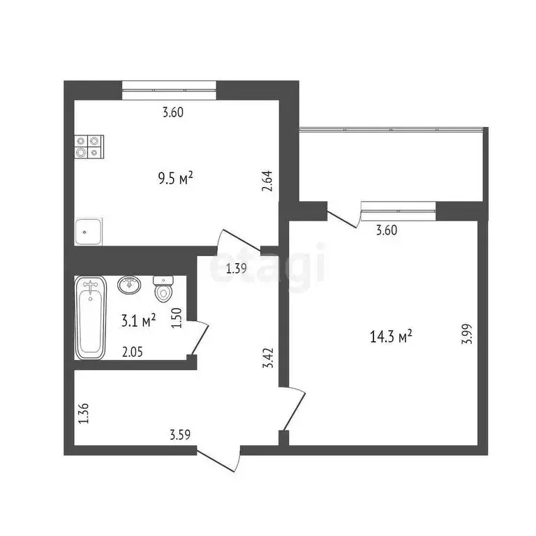 1-комнатная квартира: Новый Уренгой, район Южная Жилая Часть, ... - Фото 1