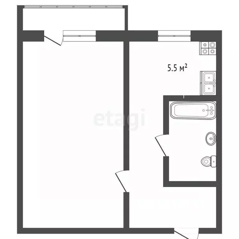 1-к кв. Самарская область, Самара ул. Литвинова, 324 (21.8 м) - Фото 2