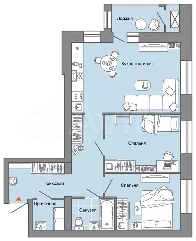 3-к. квартира, 70 м, 6/7 эт. - Фото 0