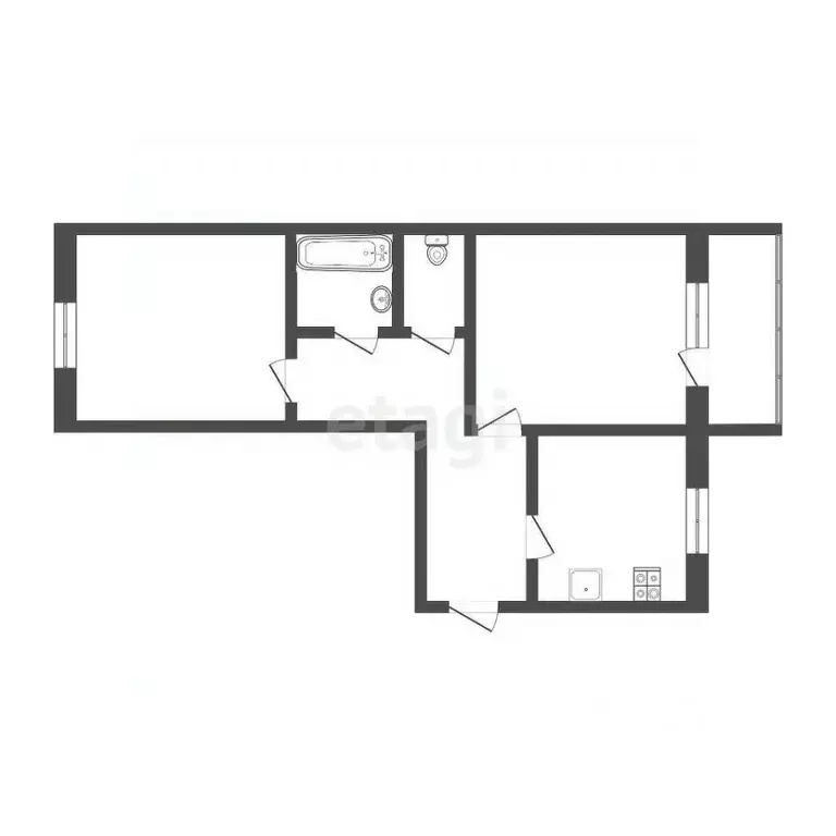 2-к кв. Тюменская область, Тюмень ул. Щербакова, 110 (52.5 м) - Фото 1