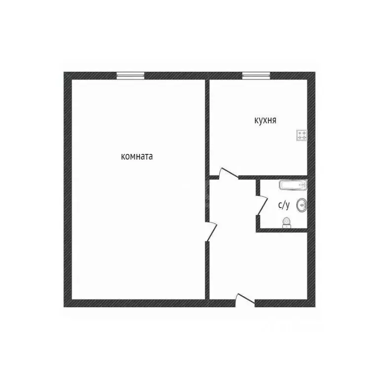 1-к кв. Курганская область, с. Целинное ул. Бухарова, 65 (28.1 м) - Фото 2
