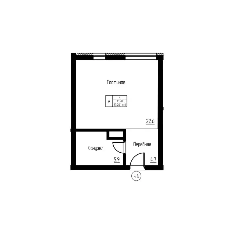 Квартира-студия: Светлогорск, жилой комплекс Русь-2 (33.2 м) - Фото 0