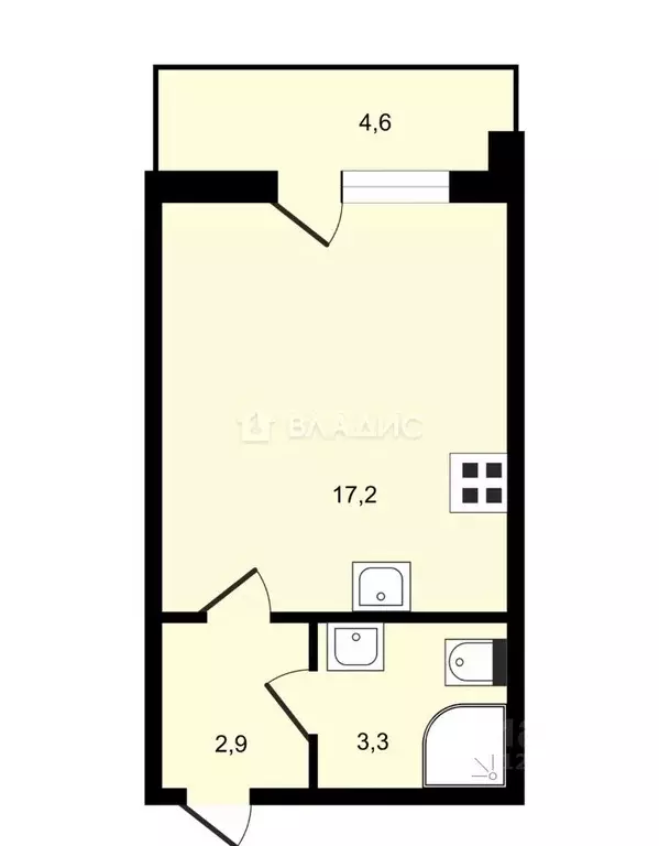 Студия Ленинградская область, Мурино Всеволожский район, бул. ... - Фото 2