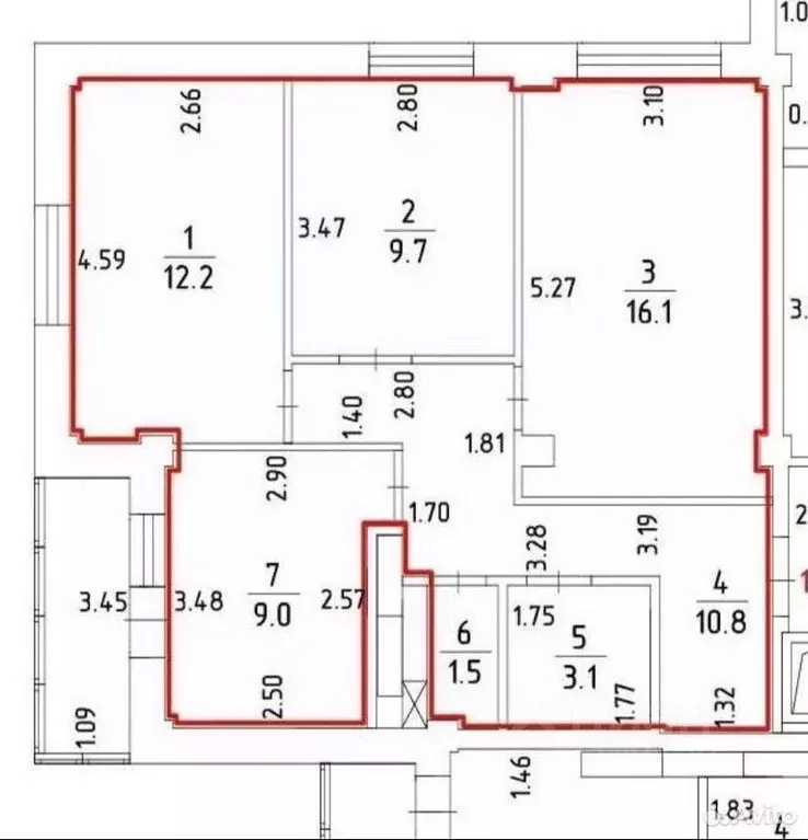 3-к кв. Пермский край, Пермь Белозерская ул., 30 (62.4 м) - Фото 2