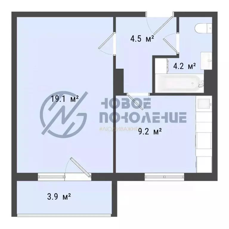 1-к кв. Омская область, Омск пос. Биофабрика, 18к1 (37.0 м) - Фото 0