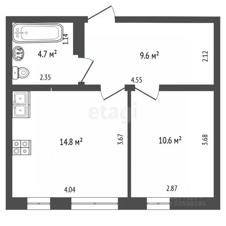 1-к кв. Самарская область, Самара ул. 9-я Просека 2-я Линия, 30 (40.0 ... - Фото 2