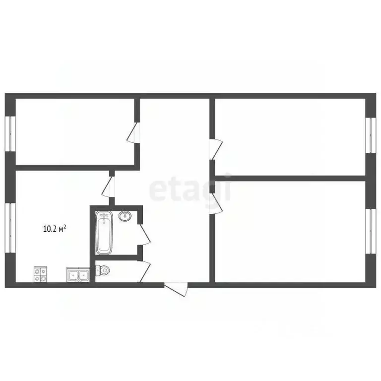 3-к кв. Белгородская область, Грайворон ул. Кирова, 38 (72.76 м) - Фото 1
