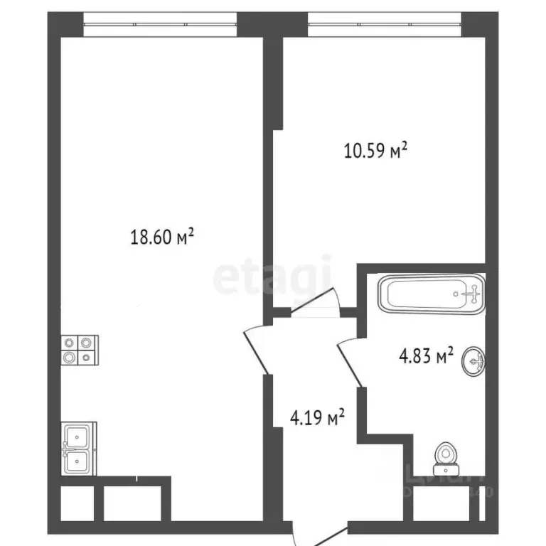 1-к кв. Тюменская область, Тюмень ул. Разведчика Кузнецова, 7 (37.3 м) - Фото 0