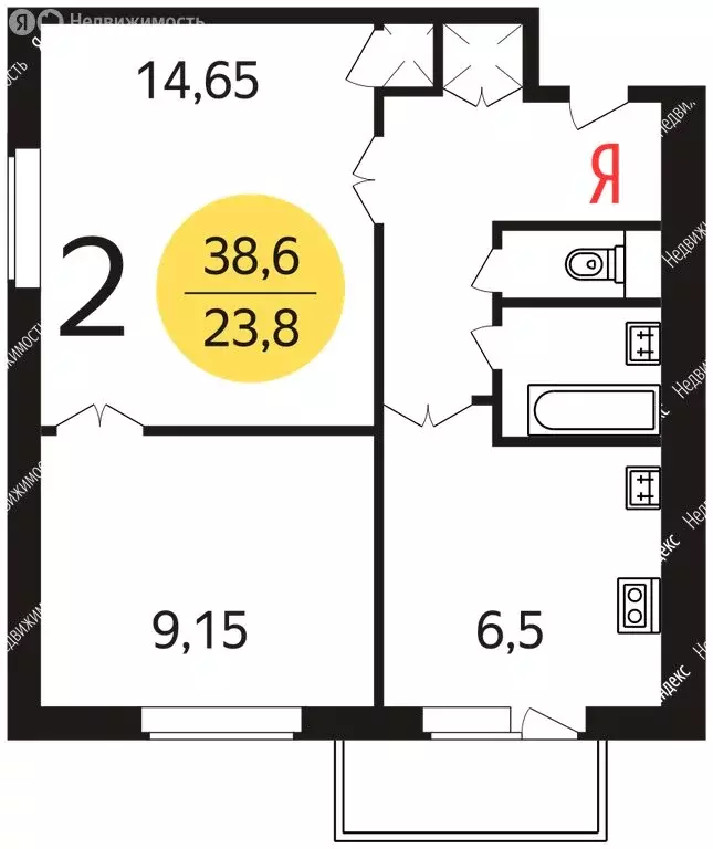 2-комнатная квартира: Москва, Аптекарский переулок, 15 (38 м) - Фото 0