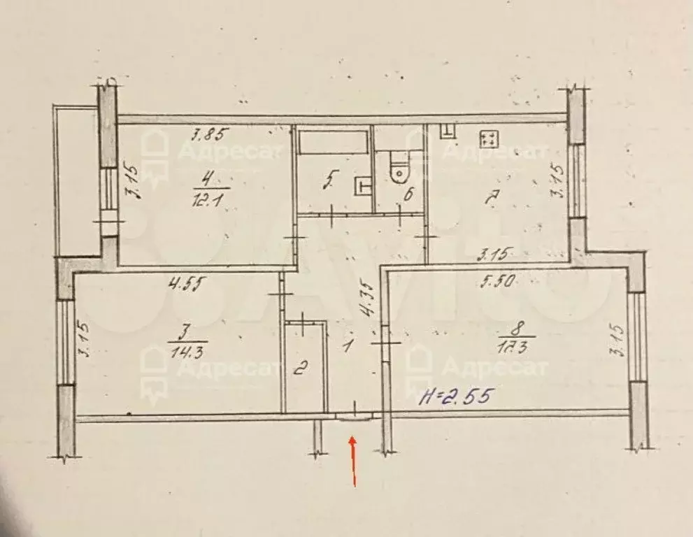 3-к. квартира, 70 м, 1/9 эт. - Фото 0