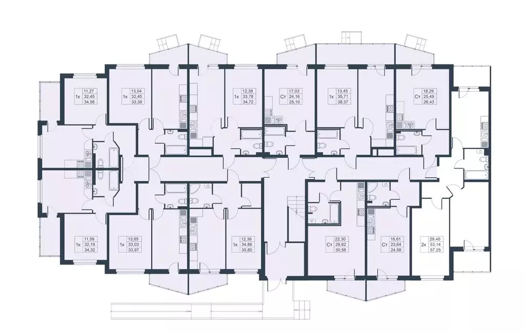 2-комнатная квартира: Коммунар, Славянская улица, 8к2 (57.25 м) - Фото 1