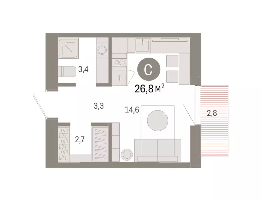 Квартира-студия: Екатеринбург, жилой район Юго-Западный, жилой ... - Фото 2