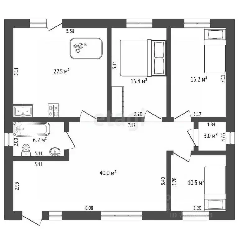 Дом в Оренбургская область, Оренбургский район, Ивановский сельсовет, ... - Фото 1