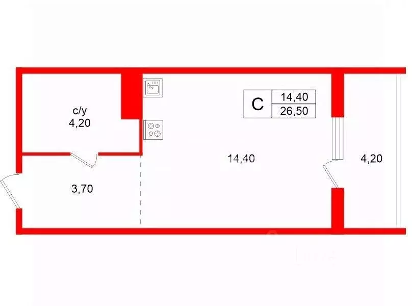 Квартира, студия, 26.5 м - Фото 2