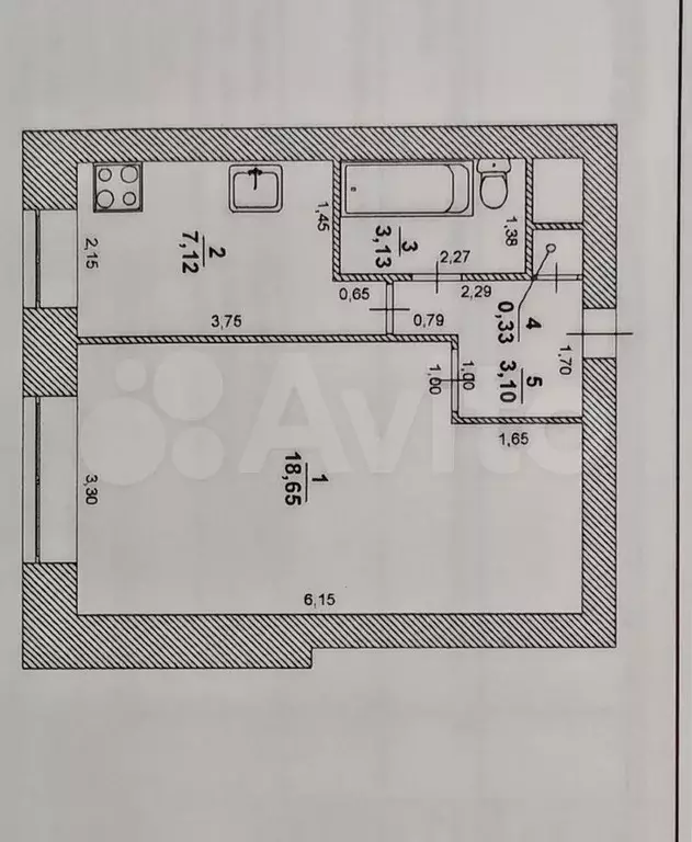 1-к. квартира, 32,3 м, 9/9 эт. - Фото 0
