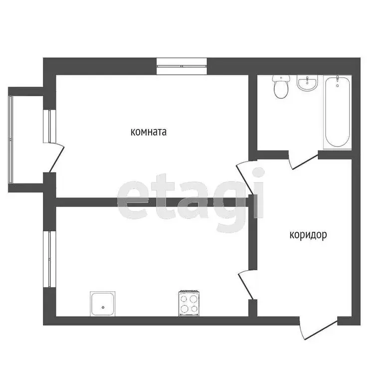 1-комнатная квартира: Ишим, улица Просвещения, 27 (35 м) - Фото 1