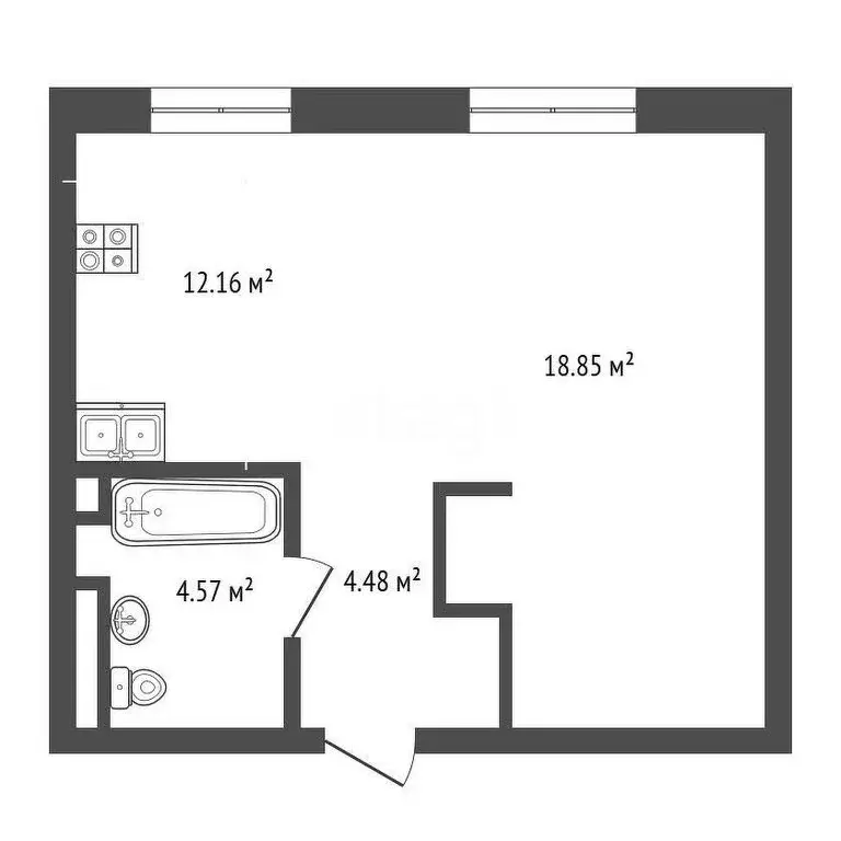1-комнатная квартира: Тюмень, улица Щербакова, 2к5 (40 м) - Фото 0