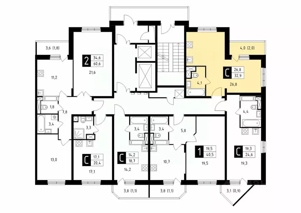 Студия Московская область, Подольск Климовск мкр, ул. Школьная, 43 ... - Фото 1