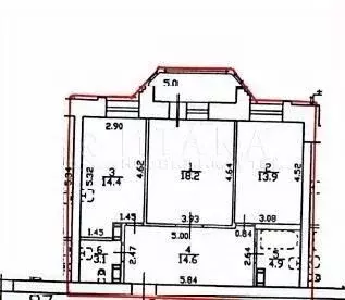 2-к кв. Санкт-Петербург ул. Бадаева, 8к3 (69.1 м) - Фото 2