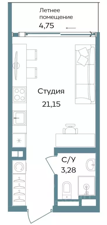 Студия Крым, Саки ул. Морская (29.18 м) - Фото 0