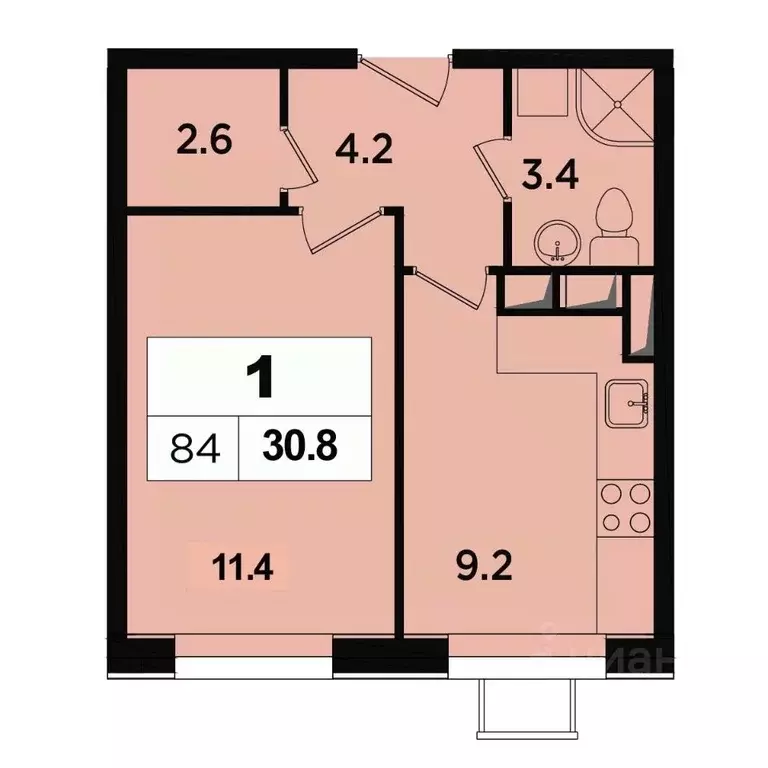 1-к кв. Москва Березовая аллея, 19к4 (30.8 м) - Фото 2