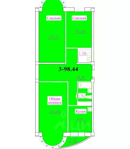 3-к кв. Дагестан, Махачкала ул. Шелковая, 18 (98.0 м) - Фото 0