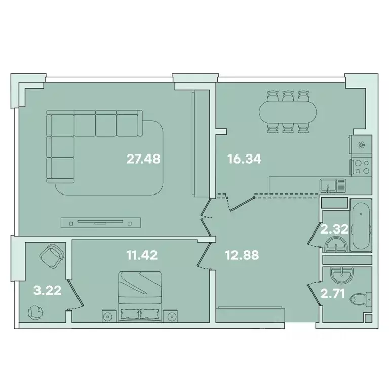 2-к кв. Иркутская область, Иркутск ул. Петрова, 16 (76.37 м) - Фото 0