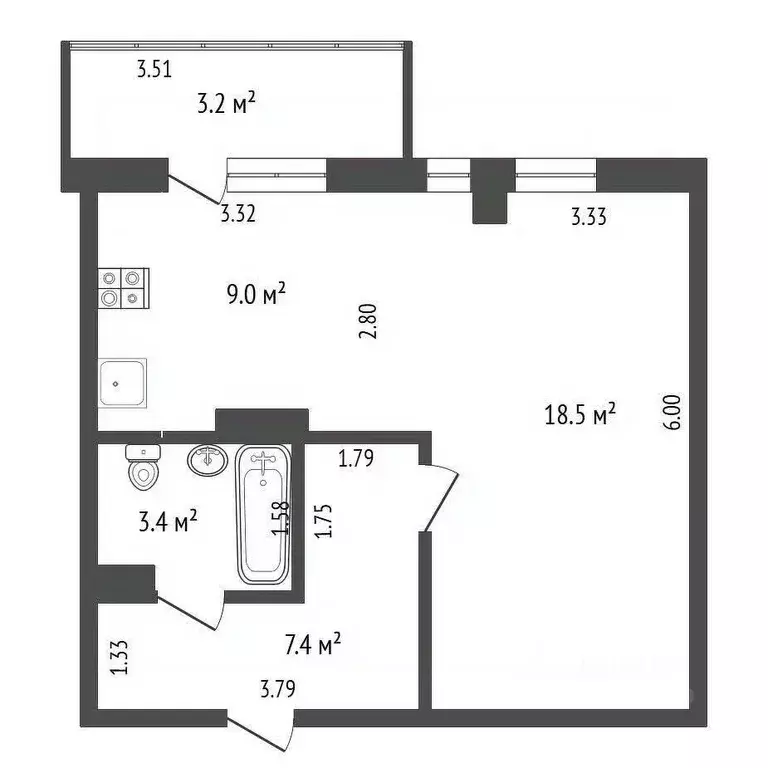 1-к кв. Саха (Якутия), Якутск ул. Лермонтова, 33 (38.3 м) - Фото 1