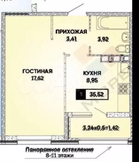 1-к. квартира, 33,7 м, 18/18 эт. - Фото 0