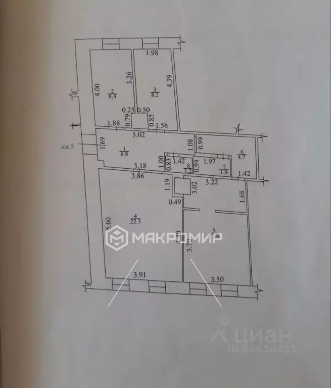 3-к кв. Орловская область, Орел Васильевская ул., 46 (73.2 м) - Фото 1