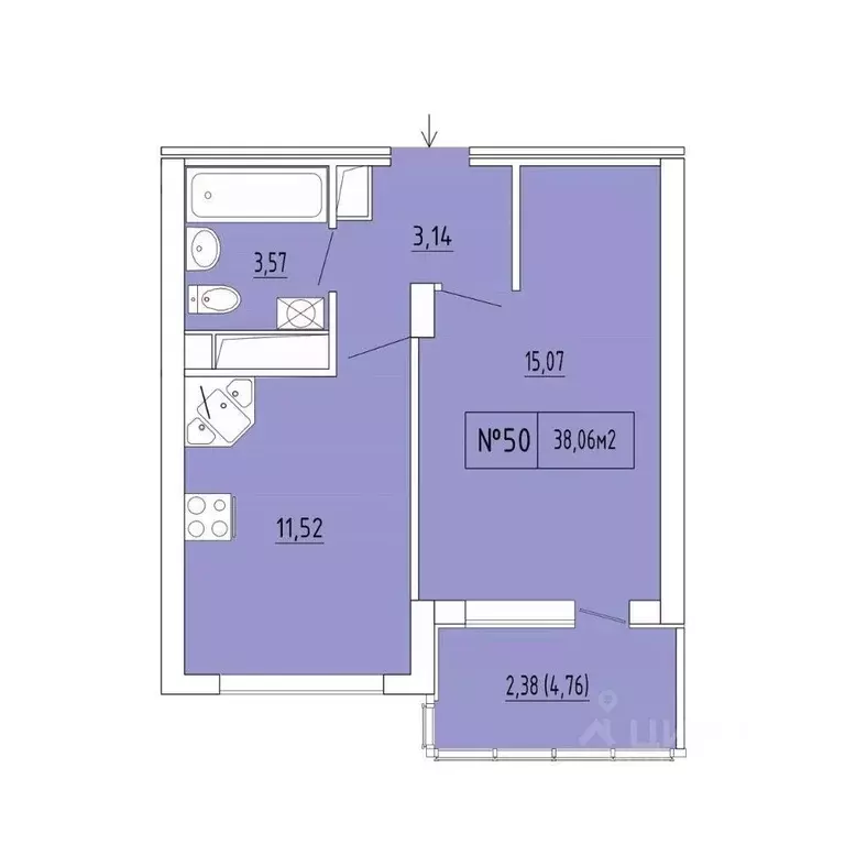 1-к кв. Крым, Феодосия ул. Грина, 45 (35.68 м) - Фото 1