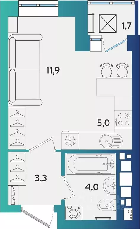 Студия Удмуртия, Ижевск Культбаза жилрайон, 10-й мкр, Васнецово жилой ... - Фото 1